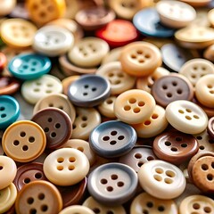 Fototapeta premium A close up image of a collection of colorful buttons. perfect for craft projects. backgrounds. and more.
