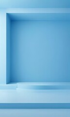 empty room with blue walls and floor