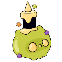 Happy Halloween set of elements, ghost, pumpkin, bat. doodle style