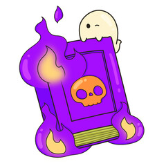 Happy Halloween set of elements, ghost, pumpkin, bat. doodle style