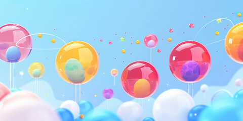 A bubble chart comparing customer satisfaction ratings across multiple product categories for a retail company, using color-coded bubbles.