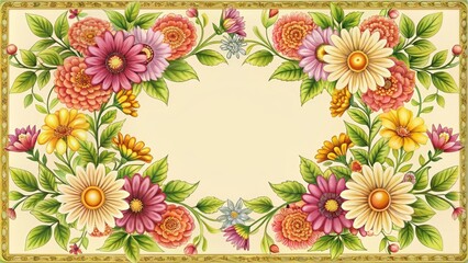 Obraz premium Flower+illustration+border
