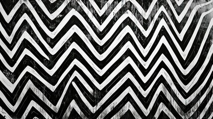 A black and white zigzag doodle, creating an abstract and intricate design.