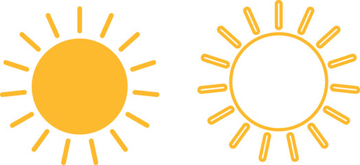 sun icon design. Day and night icon. black day and night vector. outline and stroke style. Vector illustration