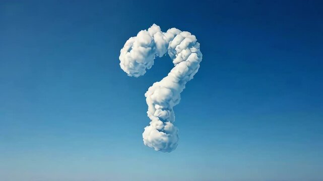 question mark shaped cloud in the sky