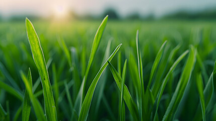 Obraz premium Closeup Lush Green Grass Wellmaintained