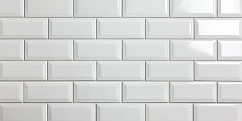 White tile wall with subtle grout lines.