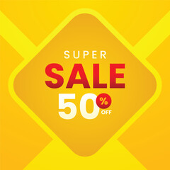 50% Discount Flash Sale, Special Sale Vector Template Design Illustration