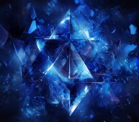 blue star with many triangles on it