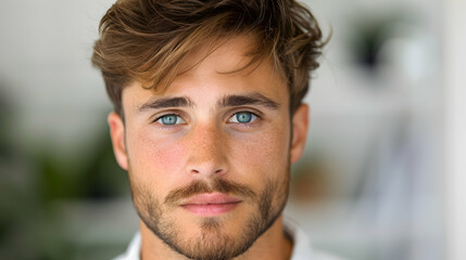 Fototapeta premium Closeup Portrait Caucasian Handsome Busines