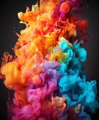 Fototapeta premium colorful smoke on black background