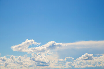 Blue sky with white clouds. Clouds in sky on sunny day