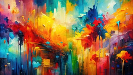 Vibrant abstract expressionist artwork featuring bold brushstrokes, textures, and colors, evoking emotions and modernity, perfect for contemporary art, design, and creative projects.