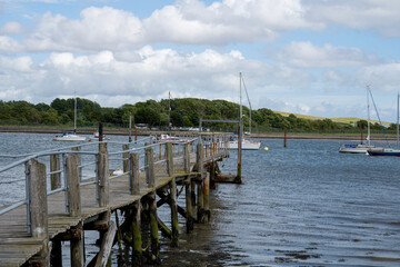 Fototapeta premium old wooden jetty at Portchester Castle Hampshire England