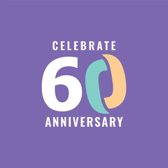 60 Years Anniversary Celebration Vector Template Design Illustration
