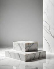 Marble square podium for product display