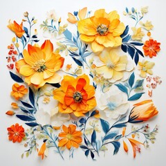 Obraz premium bunch orange and yellow flowers