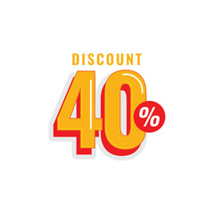 40% Discount off Label Vector Template Design Illustration