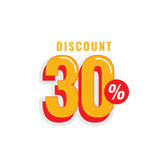 30% Discount off Label Vector Template Design Illustration