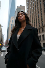 Fototapeta premium Portrait of a black businesswoman in the city