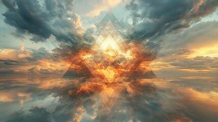 Obraz premium 1. An ethereal skyscape architecture that resembles a geometric kaleidoscope