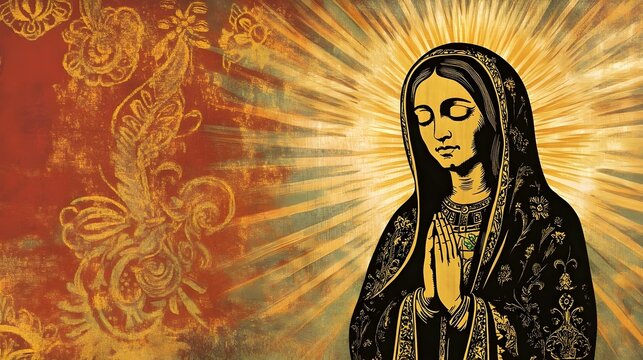 LADY OF GUADALUPE. ILLUSTRATION CONCEPT