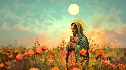 LADY OF GUADALUPE. ILLUSTRATION CONCEPT
