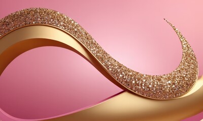 Obraz premium gold and pink background with curved curve