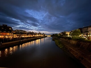 Obraz premium Shijoo bridge nights views Kyoto, Japan