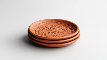 Decorative plates, used for Diwali offerings, 3D illustration