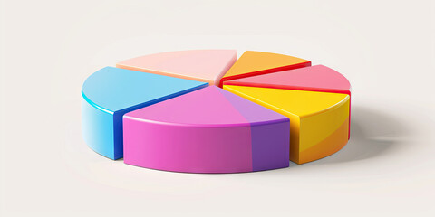 Obraz premium Colorful Pie Chart Showcasing Market Share by Region