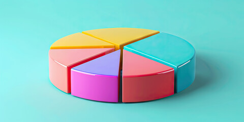 Obraz premium Colorful Pie Chart Showcasing Market Share by Region