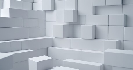 Obraz premium white cubes background 3d render