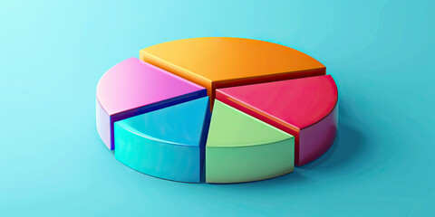 Obraz premium Colorful Pie Chart Showcasing Market Share by Region