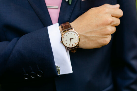 Closeup of Watch on Groom's Wrist
