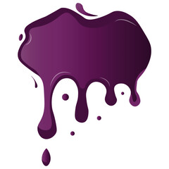 Grape Drip Illustration Design. Isolated on White Background.