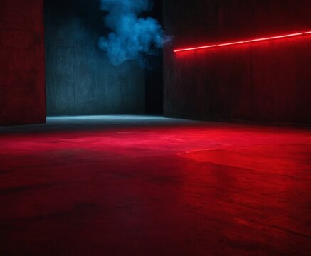 red light emis from black wall