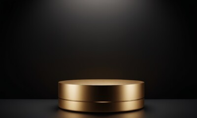 gold container on black background