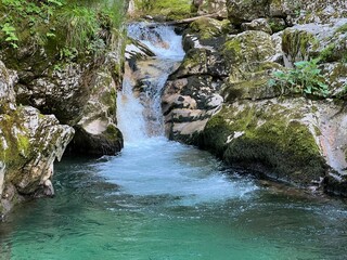Sunik water grove or waterfalls on the Lepenca stream (Bovec, Slovenia) - Der Sunik-Wasserhain oder Wasserfälle am Bach Lepenca (Slowenien) - Šunikov vodni gaj v Lepeni (Slovenija) © Mario
