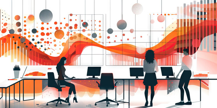 Monochrome Scatter Plot Analyzing Productivity Across Departments