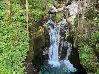 Sunik water grove or waterfalls on the Lepenca stream (Bovec, Slovenia) - Der Sunik-Wasserhain oder Wasserfälle am Bach Lepenca (Slowenien) - Šunikov vodni gaj v Lepeni (Slovenija) © Mario