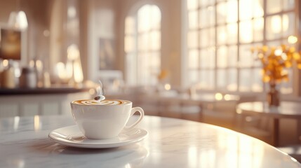 Obraz premium 3D rendering of a delightful coffee in a cozy cafe setting