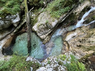 Sunik water grove or waterfalls on the Lepenca stream (Bovec, Slovenia) - Der Sunik-Wasserhain oder Wasserfälle am Bach Lepenca (Slowenien) - Šunikov vodni gaj v Lepeni (Slovenija) © Mario