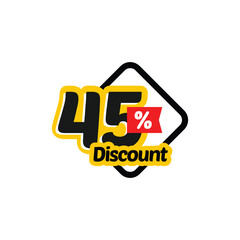 45% Discount Big Sale Flat Design Vector Template Illustration