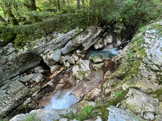 Sunik water grove or waterfalls on the Lepenca stream (Bovec, Slovenia) - Der Sunik-Wasserhain oder Wasserfälle am Bach Lepenca (Slowenien) - Šunikov vodni gaj v Lepeni (Slovenija) © Mario