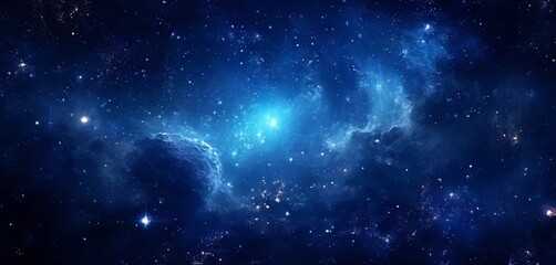 Obraz premium dark blue space with stars and nebulas