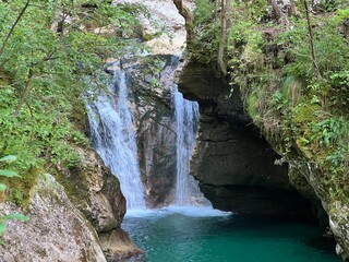 Sunik water grove or waterfalls on the Lepenca stream (Bovec, Slovenia) - Der Sunik-Wasserhain oder Wasserfälle am Bach Lepenca (Slowenien) - Šunikov vodni gaj v Lepeni (Slovenija) © Mario