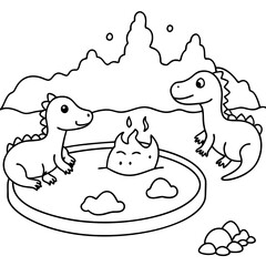 Playful baby dinosaurs 