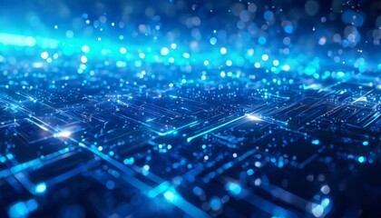 Fototapeta premium abstract technology background with blue lights