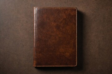 Brown leather book cover used as background